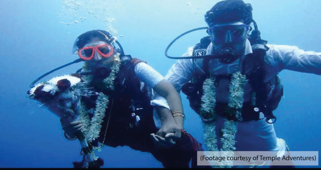 Indian Couple Takes The Plunge To Marry Underwater