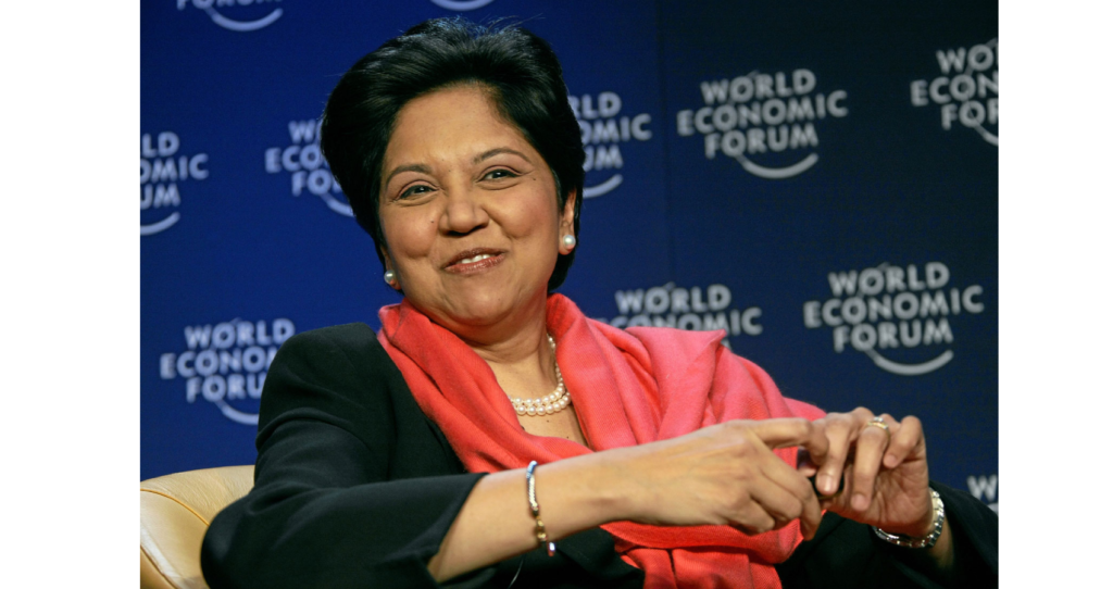 Indra Nooyi Relates Her own story to evolving global economy