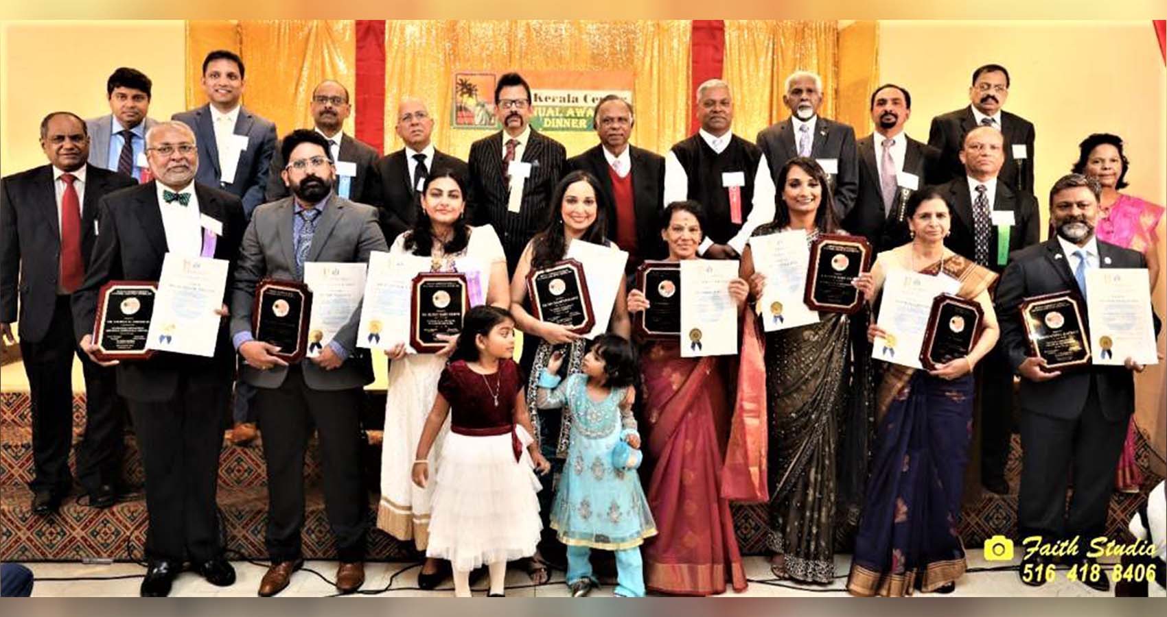 Outstanding Indian Americans Honored At Kerala Center’s Annual Awards Banquet