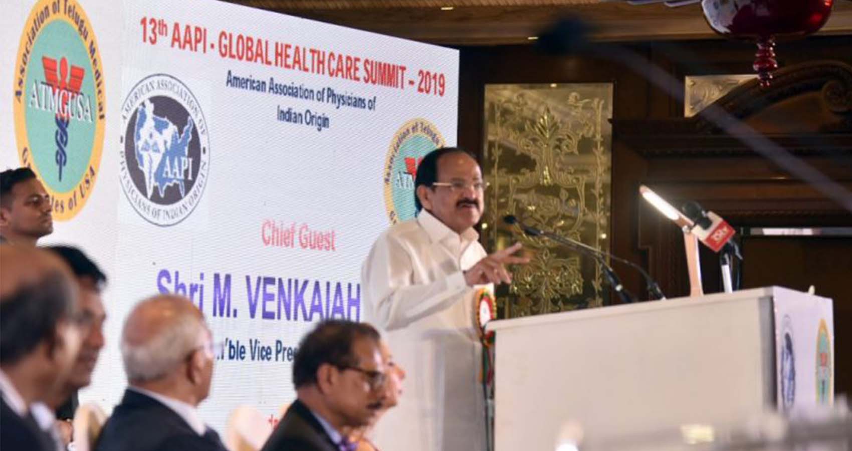 At AAPI’s Global Healthcare Summit In Hyderabad, India’s Vice President Shri Venkaiah Naidu To Be Chief Guest