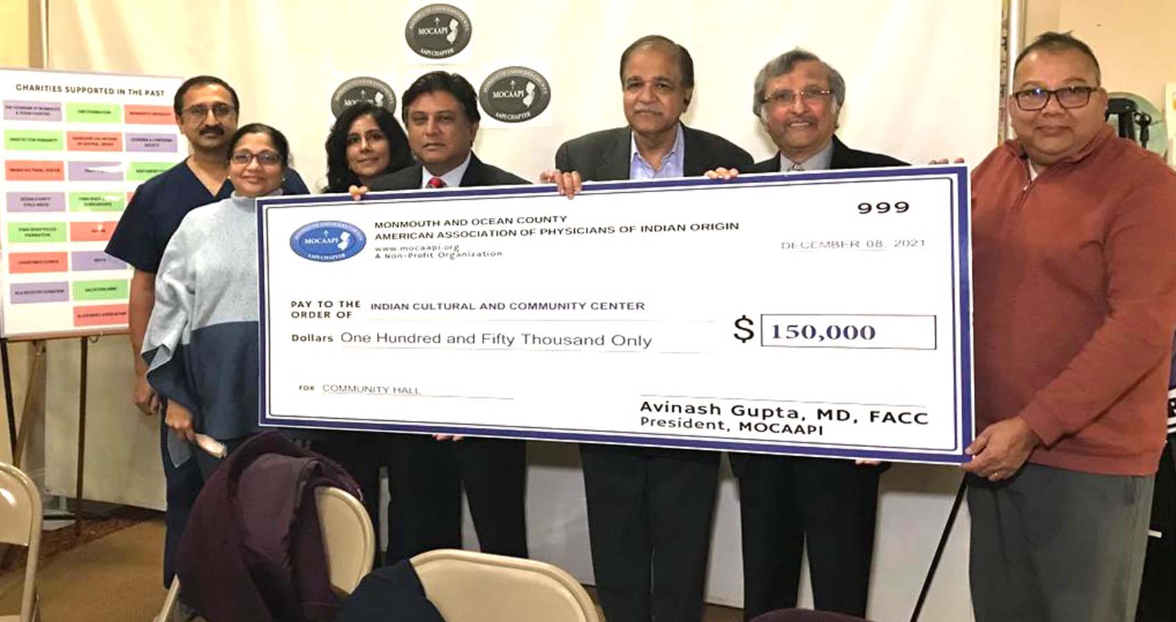 New Jersey Physicians Donate $300,000 To Food Bank, Indian Cultural Center