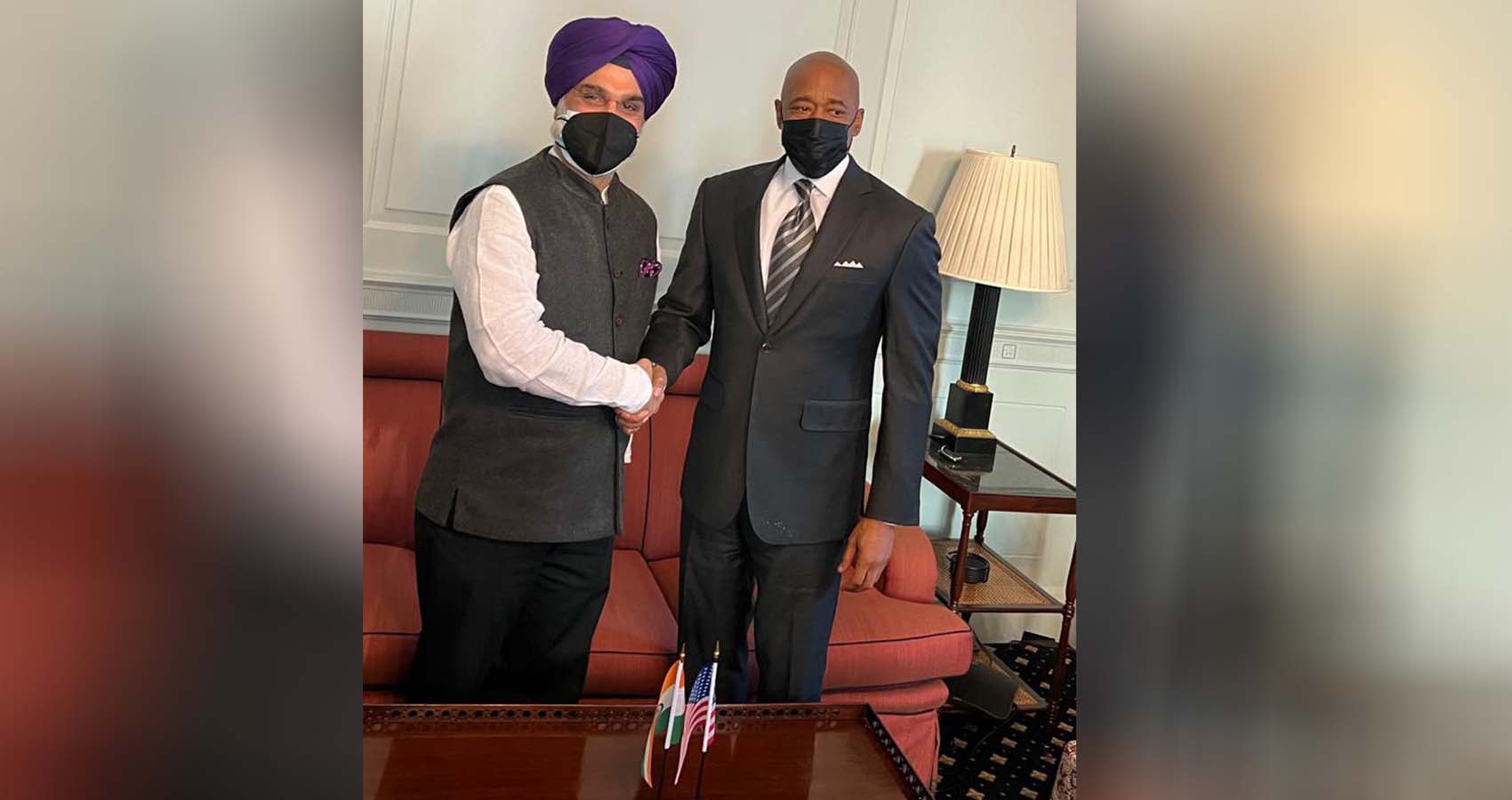 Ambassador Taranjit Singh Sandhu Meets With NYC Mayor Eri Adams