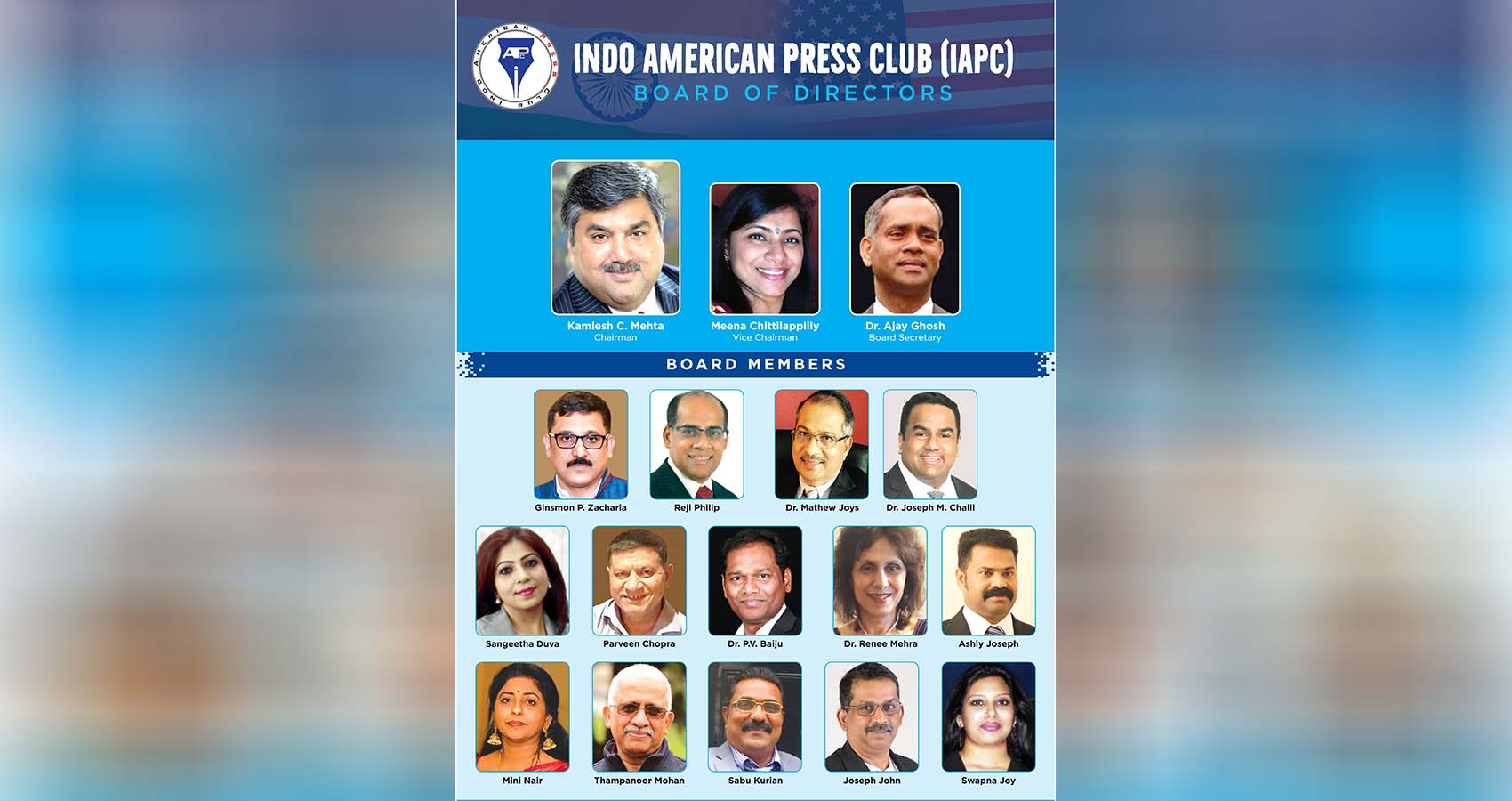 IAPC To Hold Induction Ceremony Of The New Board Of Directors And National Executive Committee On May 21, 2022 At Indian Consulate In New York
