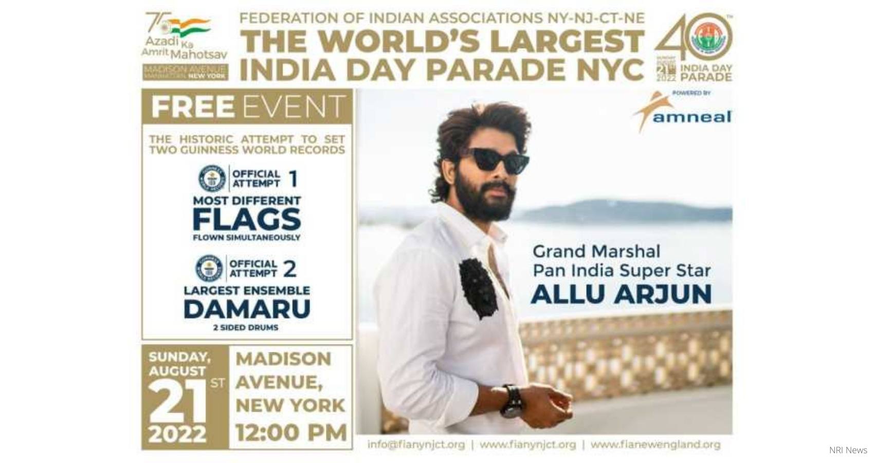 Allu Arjun To Lead India Day Parade In New York