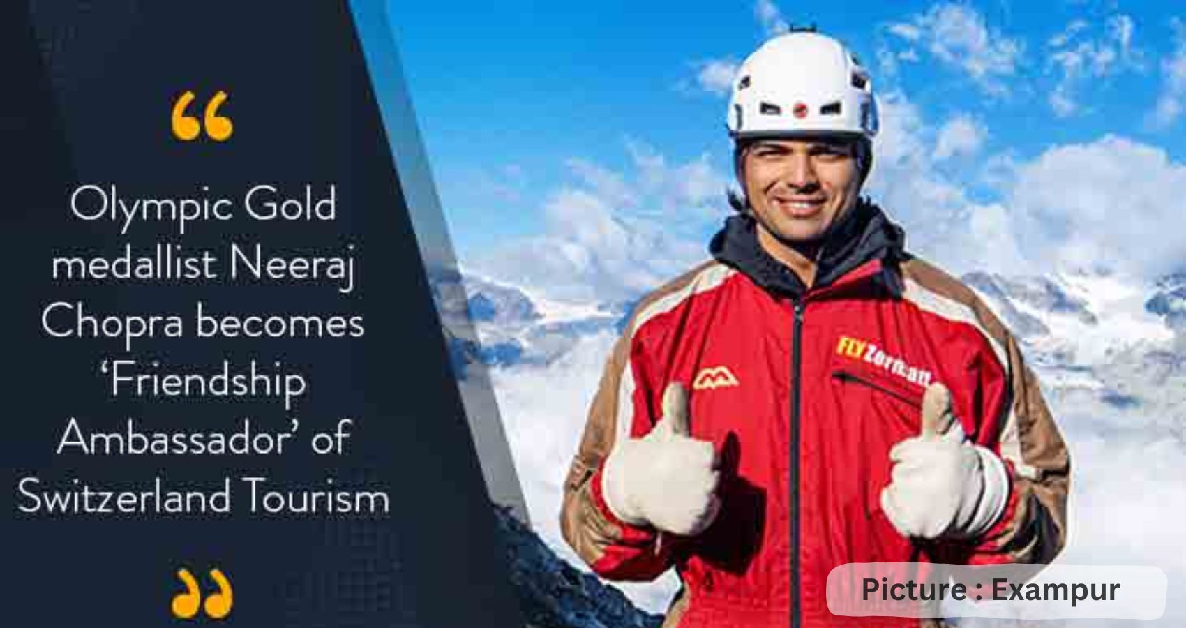 Neeraj Chopra is Switzerland Tourism’s Friendship Ambassador