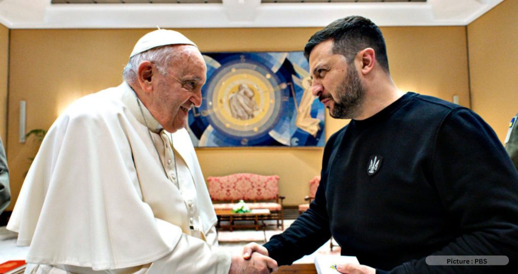 Pope Francis Meets with Zelensky, Prays for Peace and Stresses Aid for Innocent Victims