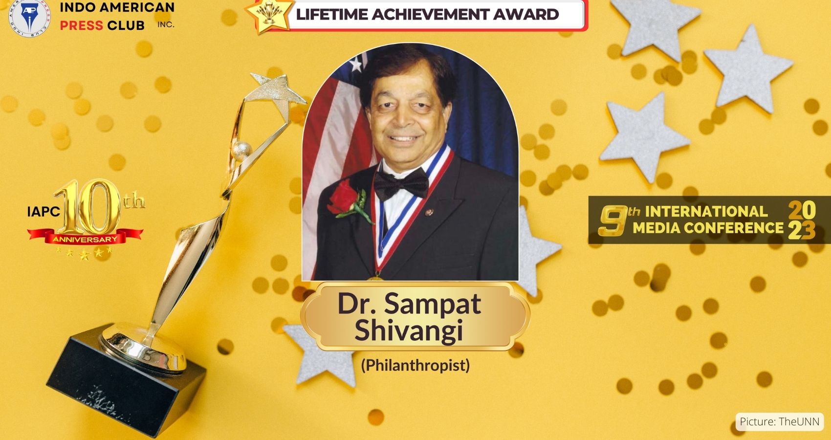 Dr. Sampat Shivangi Honored With Lifetime Achievement Award By Indo-American Press Club