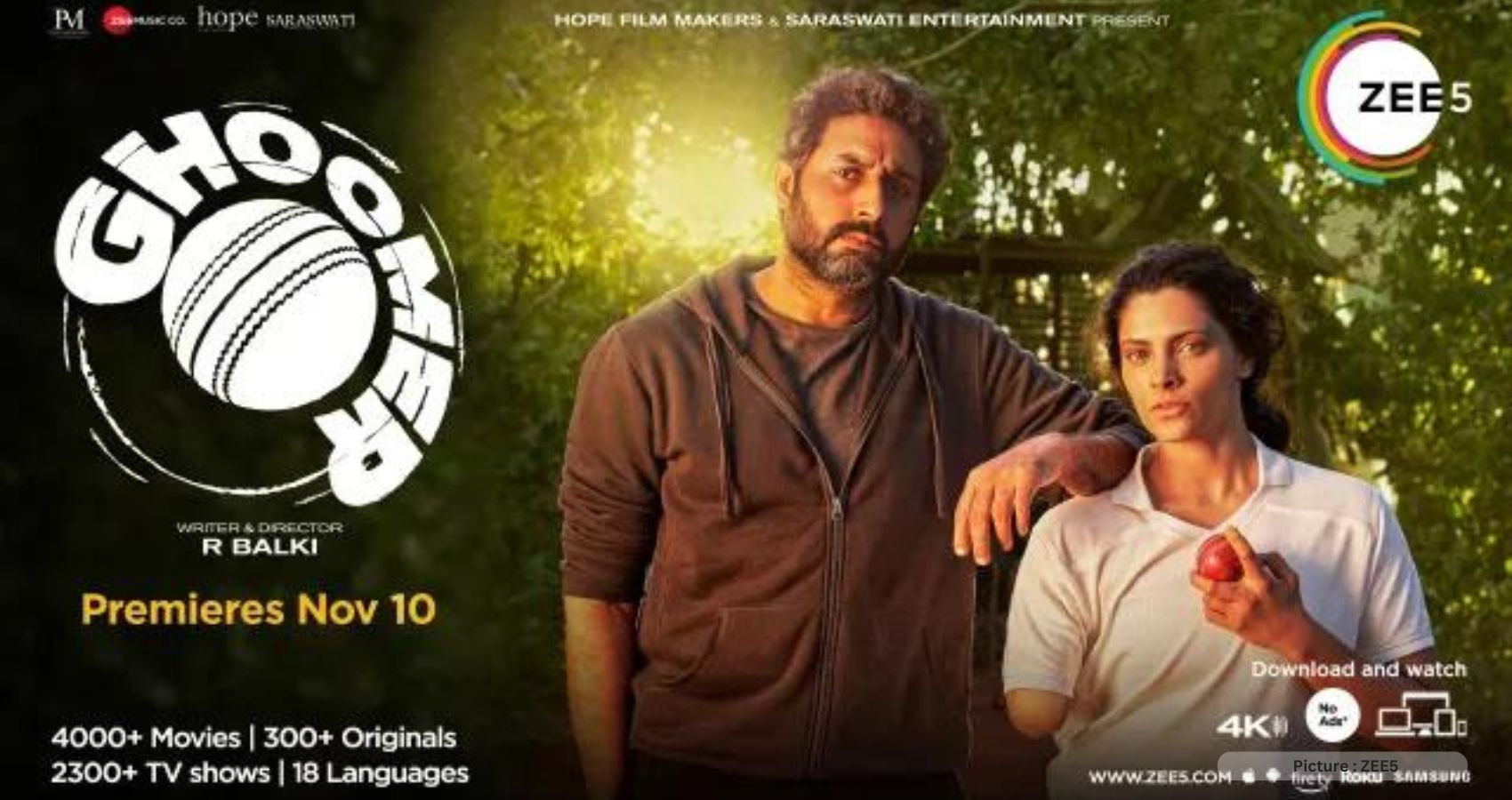 Featured & Cover ZEE5 Global Announces Digital Premiere Of Abhishek Bachchan And Saiyami Kher Starrer – Ghoomer