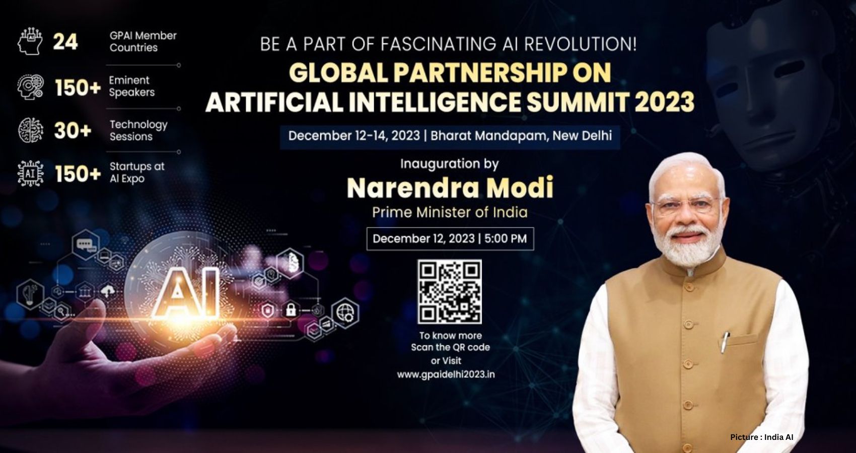 Featured & Cover Modi Invites Global Participation For AI Summit 2023 (INDIAai)