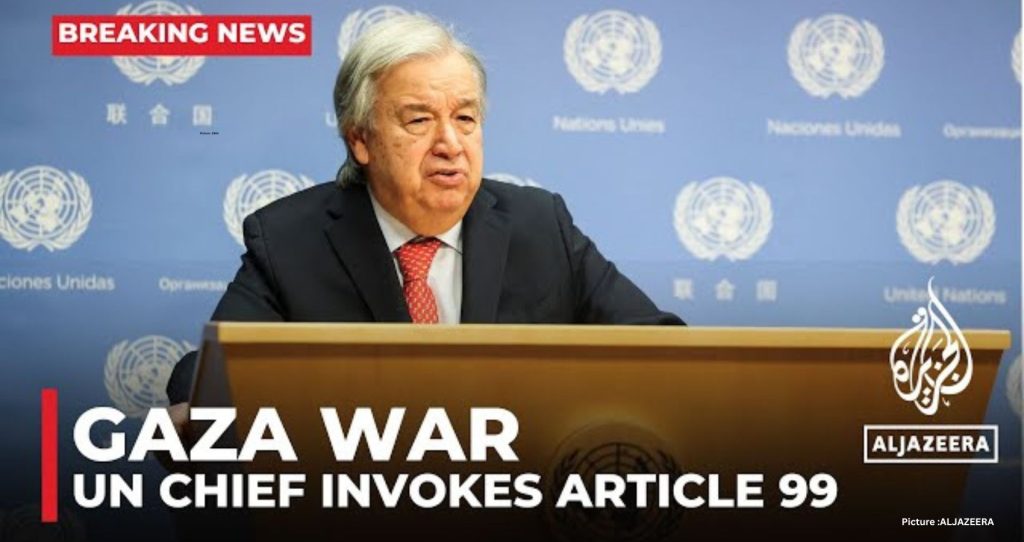 UN Chief Invokes Article 99 For Ceasefire In Gaza
