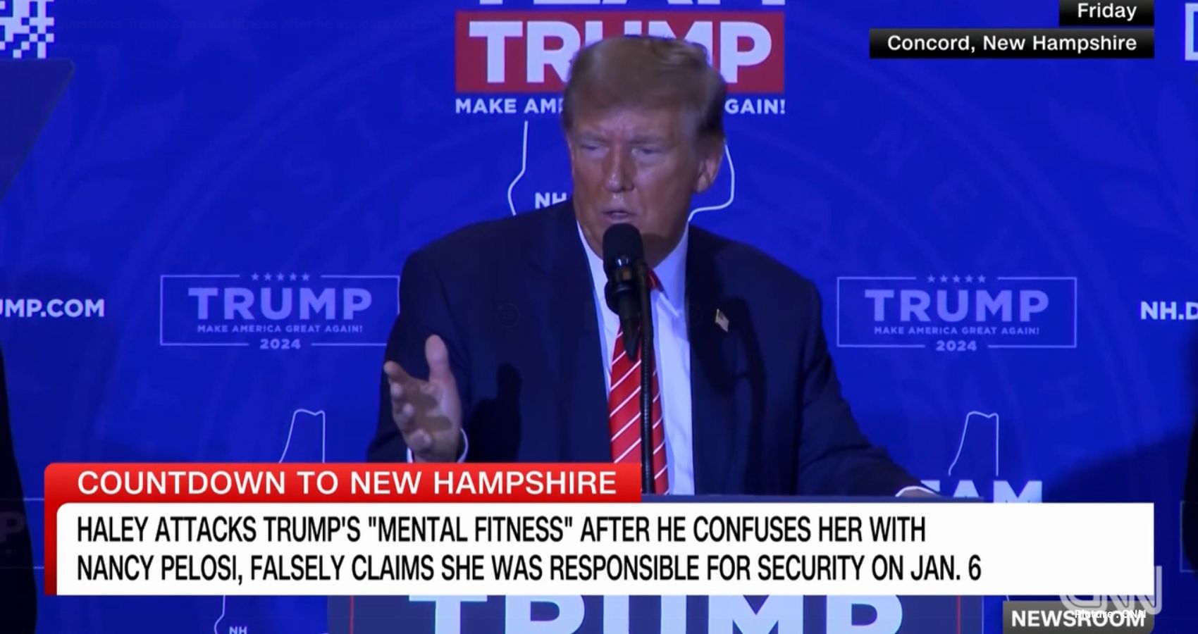 Featured & Cover   Nikki Haley Questions Trump's Mental Fitness Amidst Confusion Over Capitol Riot Remarks Campaign Rhetoric Heats Up in New Hampshire