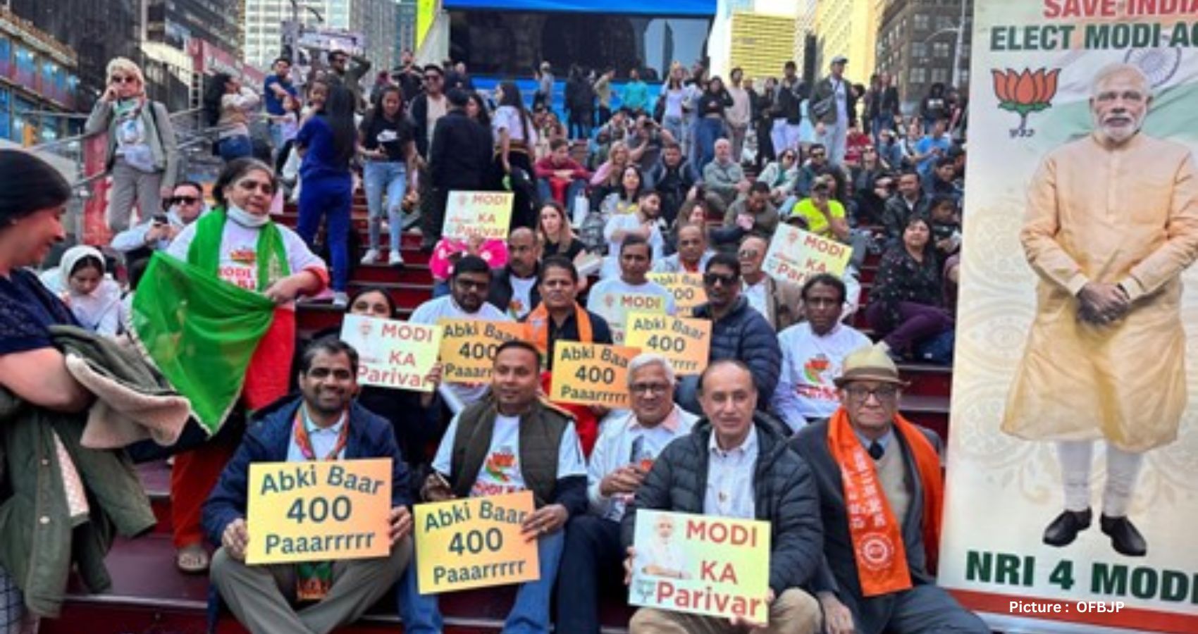 OFBJP Supporters Rally at Times Square in Solidarity with Modi: Global Display of Unity