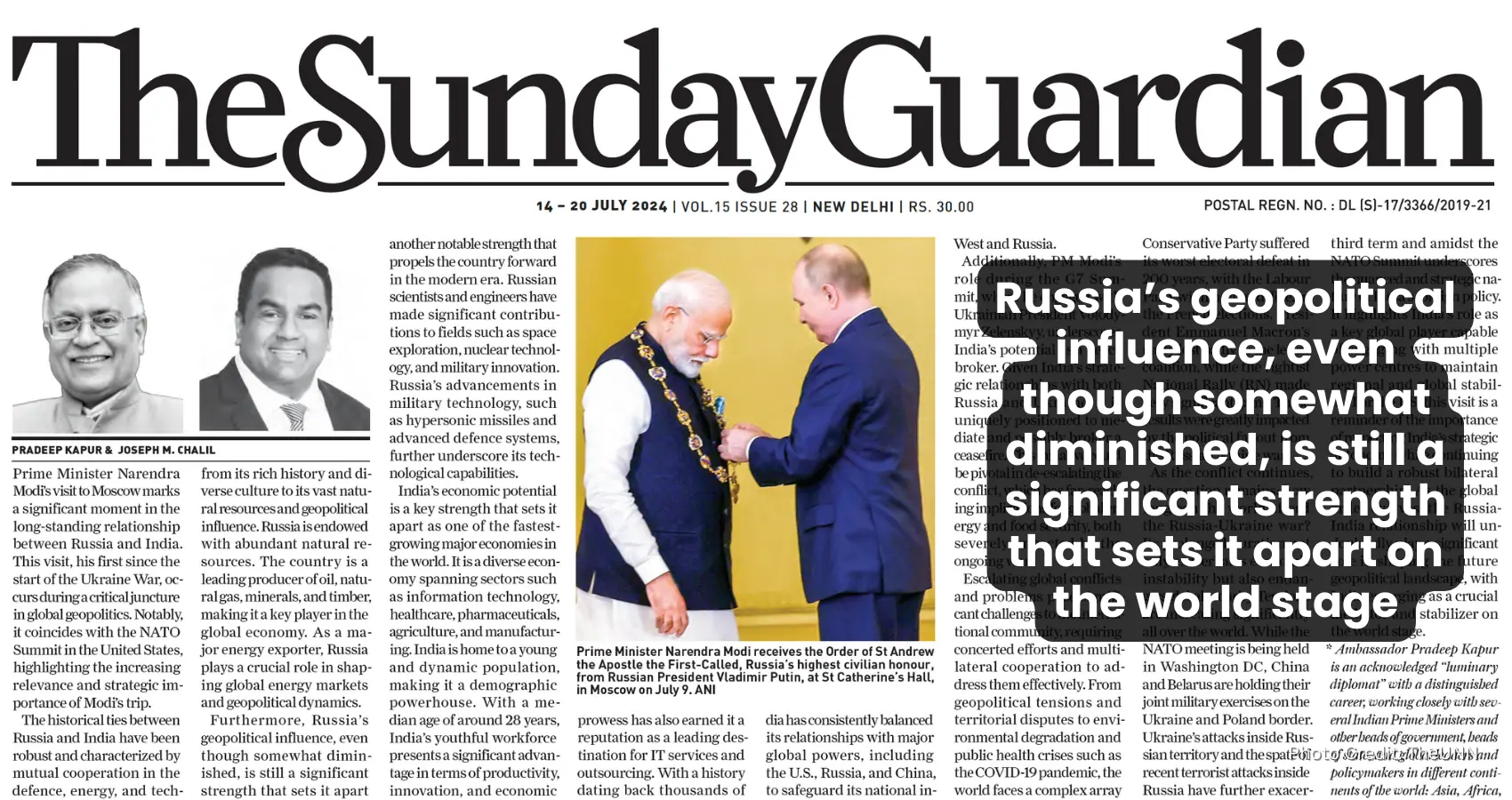 A New Chapter in Russia-India Relations: PM Modi’s Moscow Visit and Its Strategic Implications