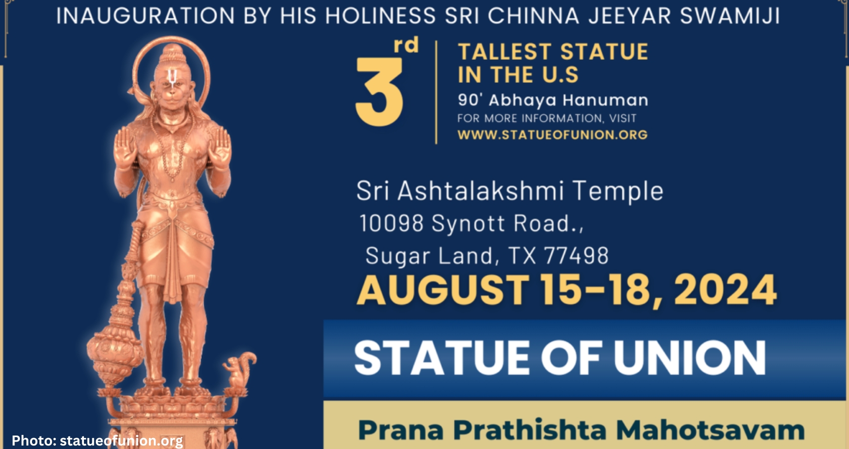 Feature and Cover Sri Ashtalakshmi Temple in Texas Prepares to Unveil 90 Foot Hanuman Statue the Largest in the State