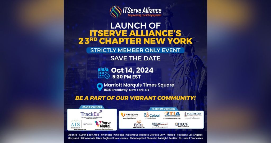 ITServe Alliance Announces Launch of Its 23rd Chapter in New York