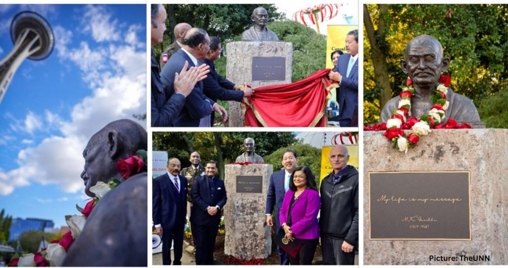 Featured & Cover A Bust Of Mahatma Gandhi Unveiled At The Iconic Seattle Center