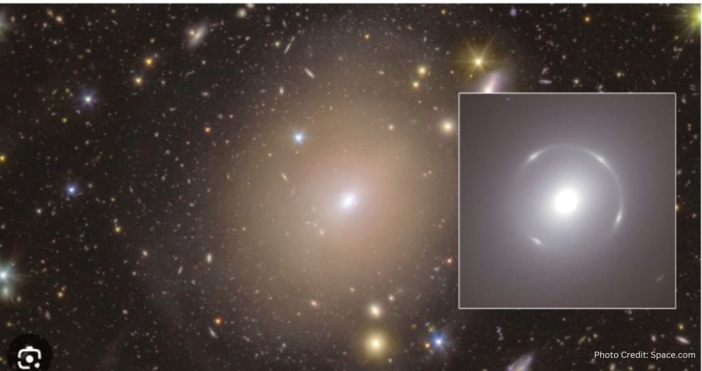 Euclid Telescope Discovers Rare Einstein Ring Around Nearby Galaxy