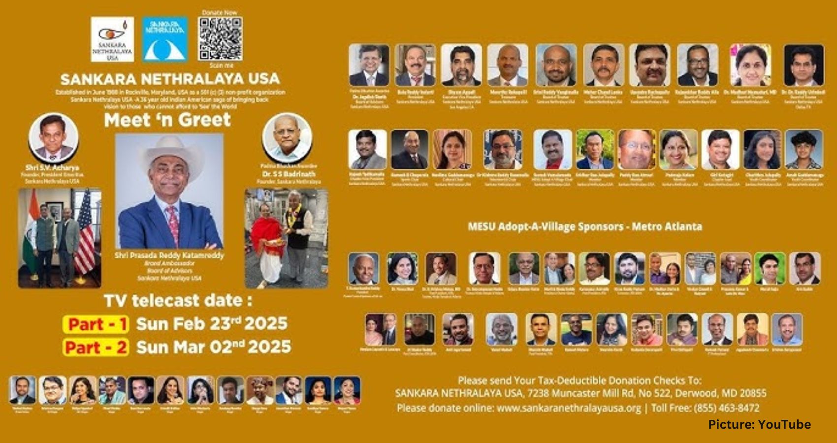 Sankara Nethralaya USA Honors Prasada Reddy Katamreddy for $500,000 Donation to Mobile Eye Surgical Unit