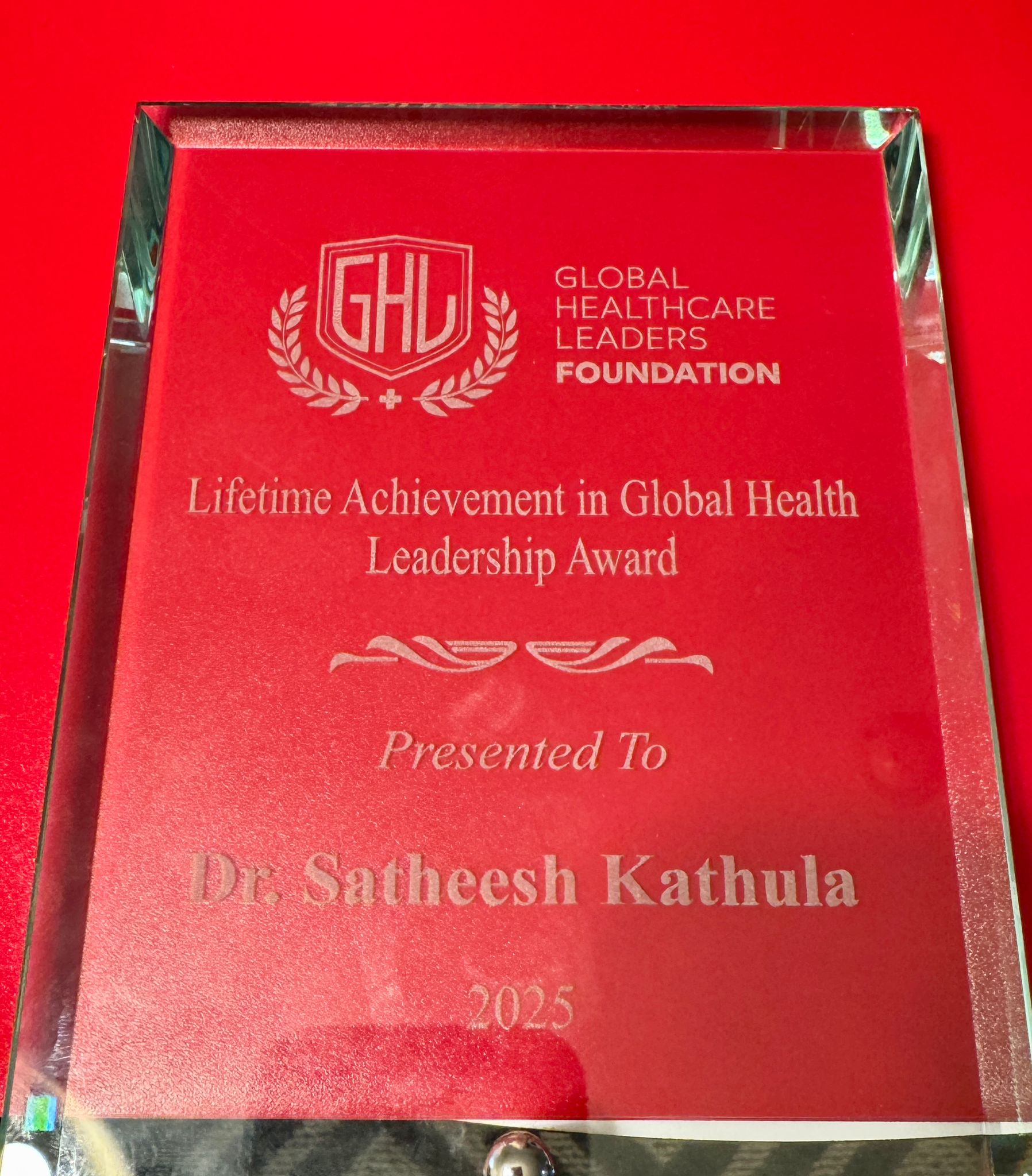 Dr Satheesh Kathula Honored with Lifetime Achievement in Global Healthcare Leadership