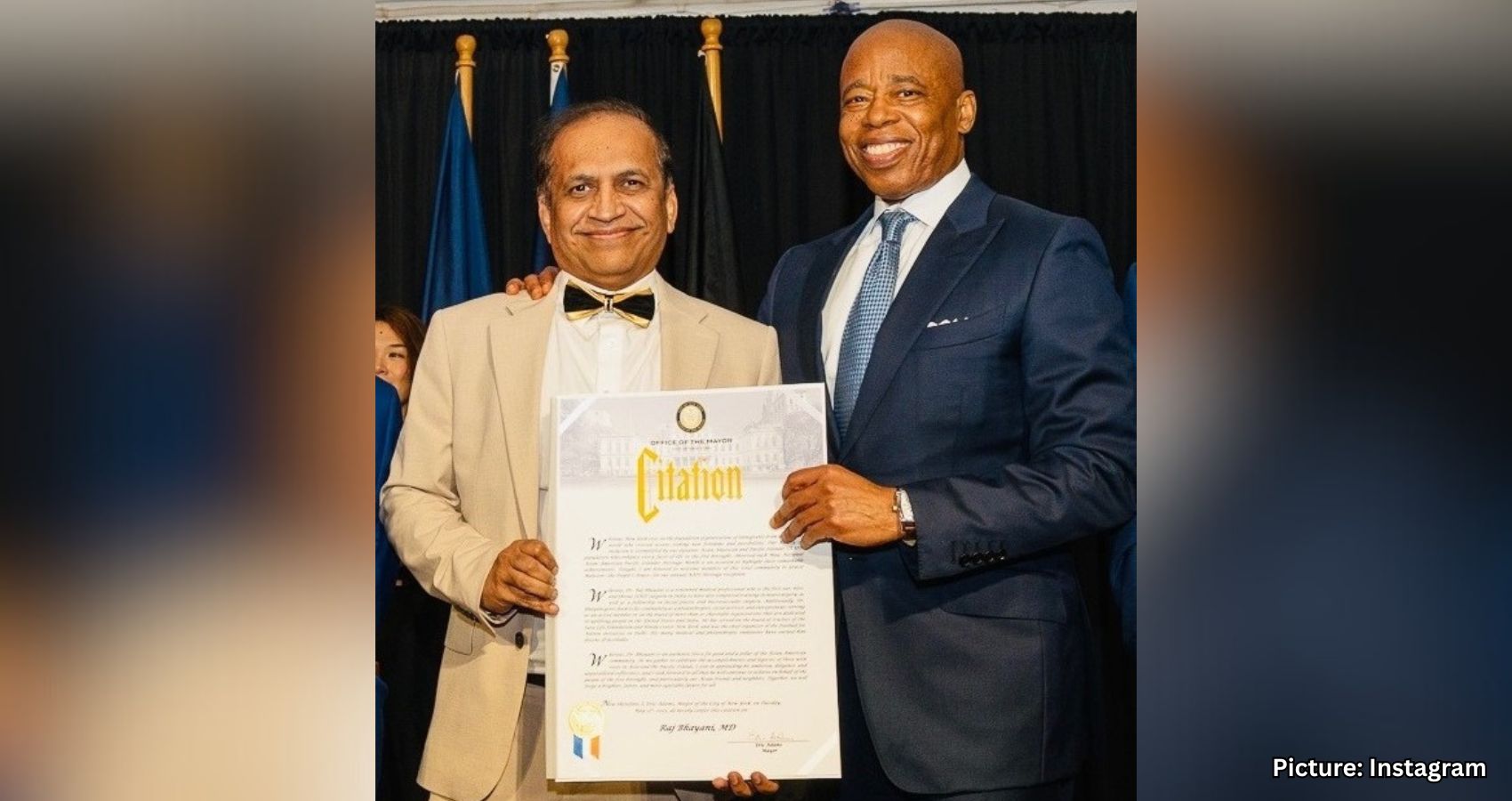 Mayor Eric Adams Honors Dr. Raj Bhayani for Lifelong Service to Medicine and Community During AAPI Heritage Month