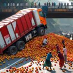 Feature and Cover Truck Overturns in Dehradun Spilling Mangoes