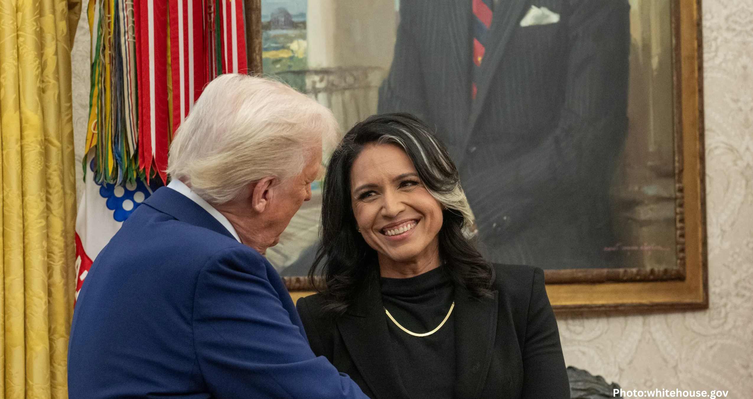 Feature and Cover Trump Supports Gabbard on Obama Prosecution Criticizes Alleged Election Fraud