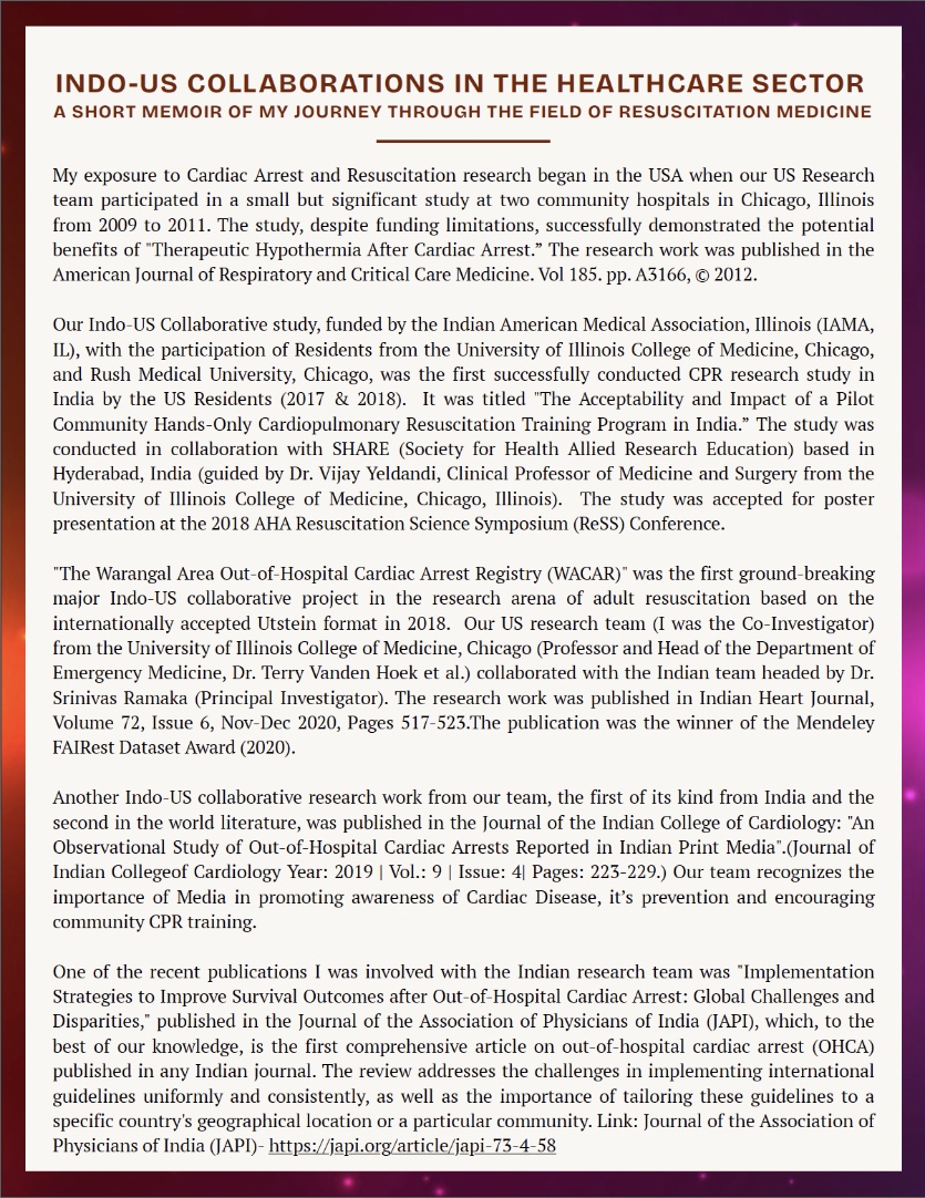 Indo-US Collaborations in the Healthcare Sector