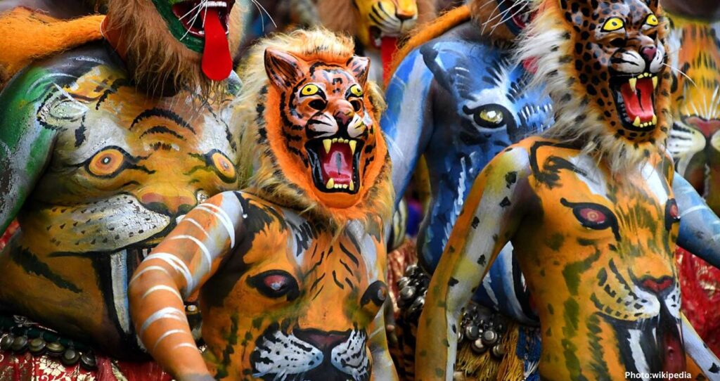 Polish Woman Embraces Kerala’s Pulikali Dance at Onam Festival