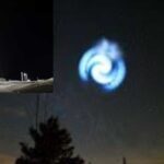 Feature and Cover Spectacular Blue Spiral Light in Night Sky Likely from SpaceX Rocket
