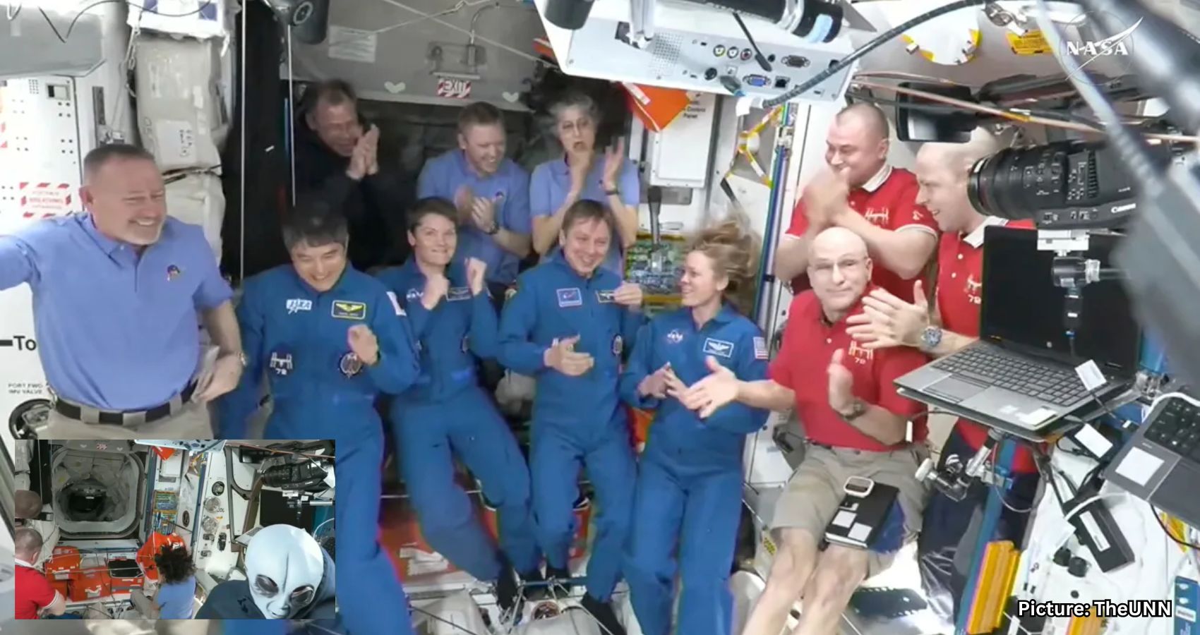 Featured & Cover Alien Encounter Joke by ISS Crew as SpaceX Team Arrives