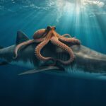 Featured & Cover Rare Sighting of Octopus Riding Shark Captured on Camera