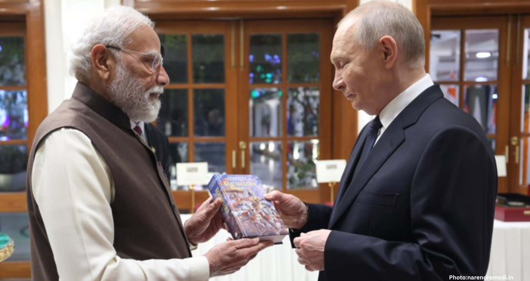 Modi Presents Putin with Gifts, Including Russian Gita Translation