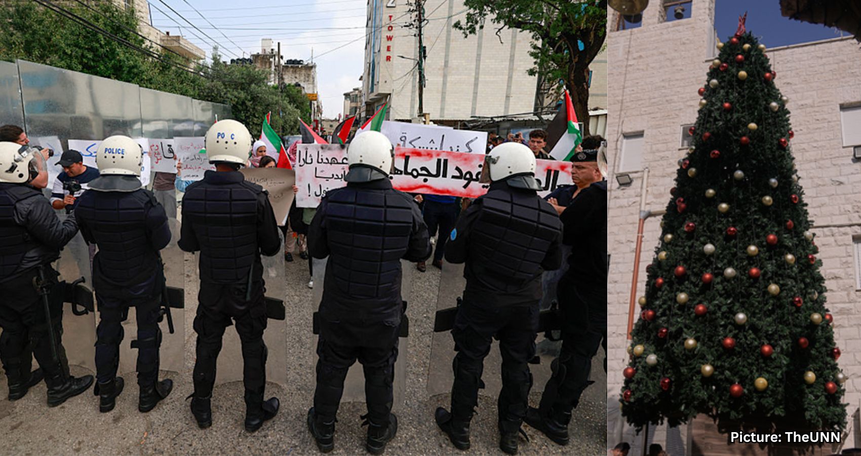 Trio of Palestinians Arrested for Allegedly Burning Christmas Tree in West Bank
