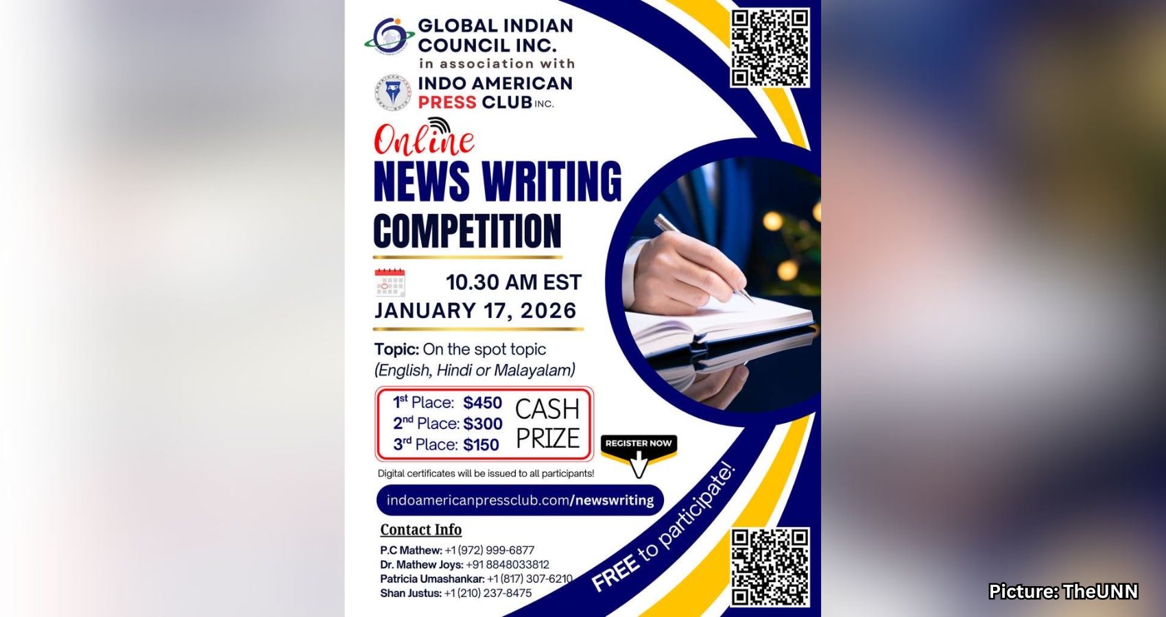 Featured & Cover ആഗോള ഓൺലൈൻ വാർത്താ രചനാ മത്സരം 2026 (GLOBAL ONLINE NEWS WRITING CONTEST 2026)