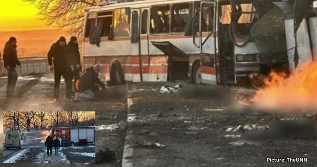 Featured & Cover Russia Strikes Bus Killing 12 Ukrainian Miners After Peace Talks Postponed