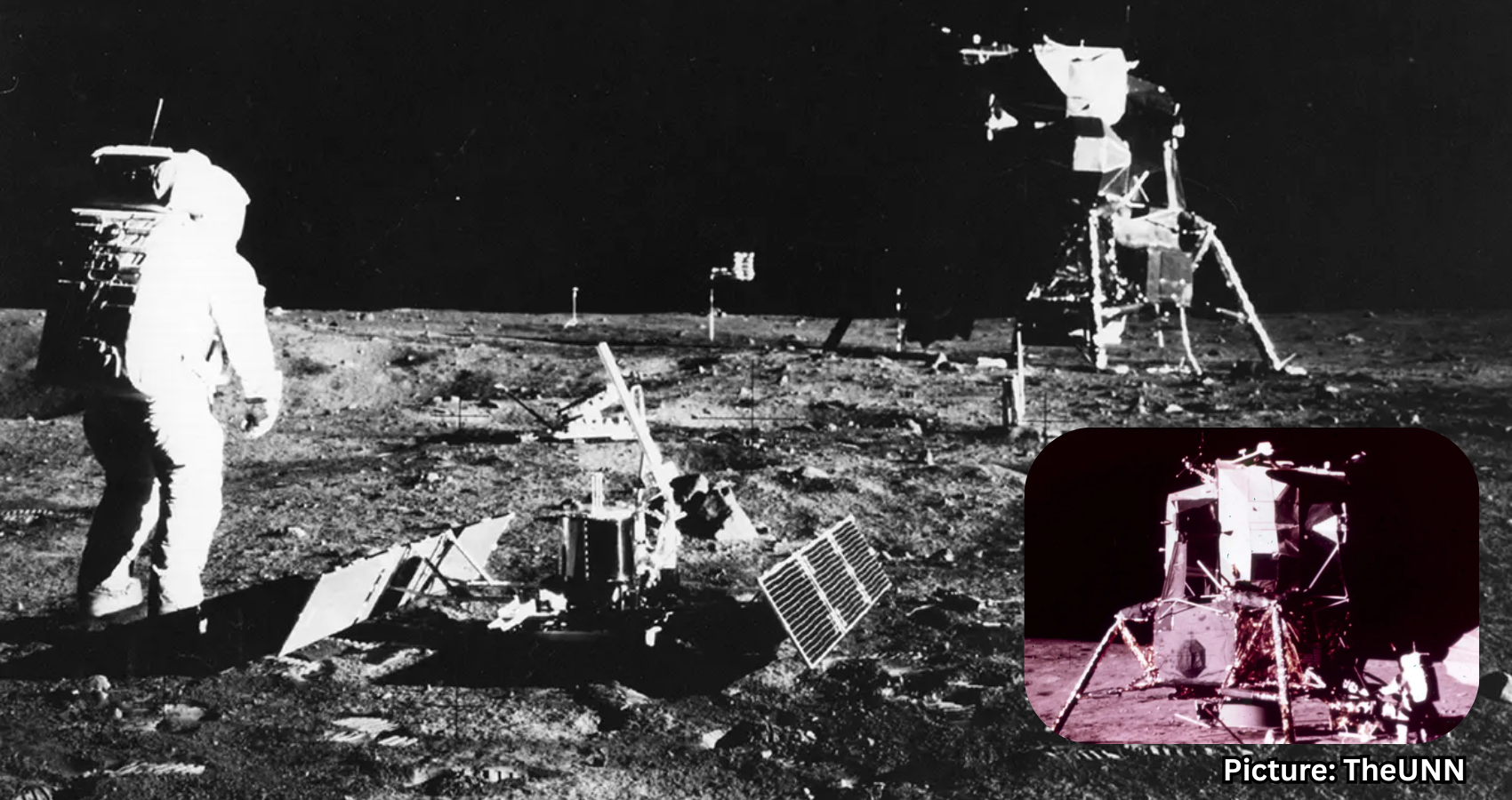 Featured & Cover Orbiter Photos Reveal Lunar Modules from First Two Moon Landings