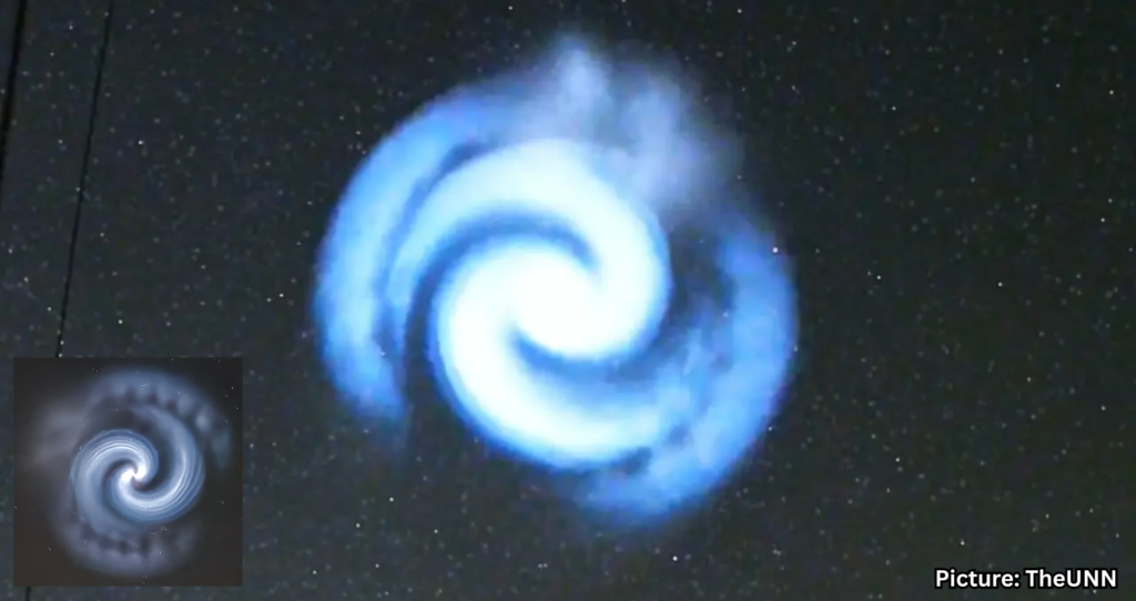 Spectacular Blue Spiral Light Likely Originates from SpaceX Rocket