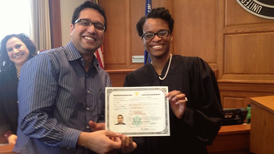 Gaurav receiving his US Citizenship Gaurav Malik TheUNN