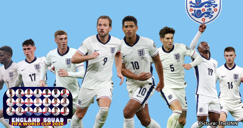 England Announces Final 26-Man Squad for FIFA World Cup 2026