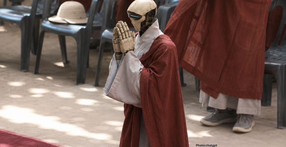 Photo Humanoid Robot 'Gabi' Ordained as Buddhist Monk in Unique Ceremony