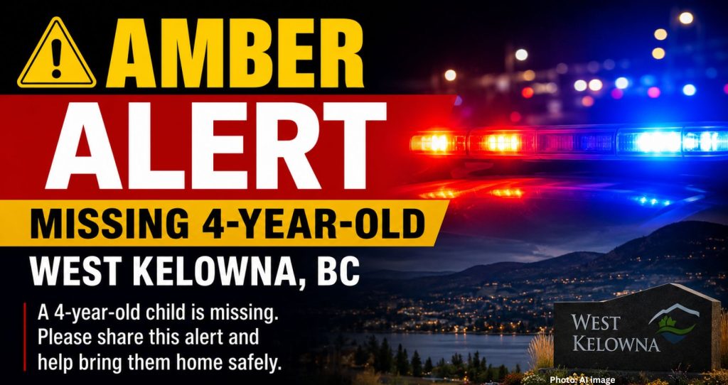 Amber Alert Issued for Missing 4 Year Old in West Kelowna