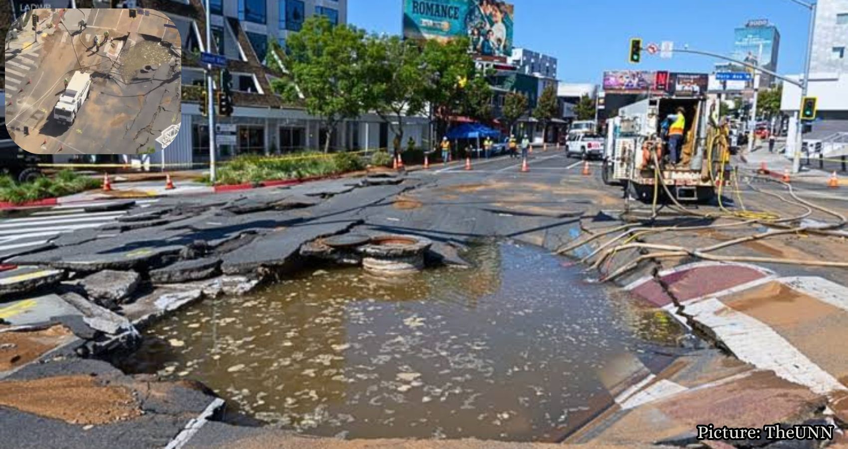 Featured & Cover Water Main Break Causes Flooding and Sinkhole in West Hollywood